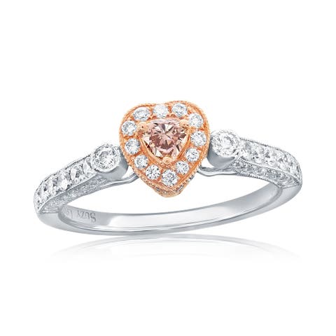 18K Gold Pink Diamond Ring