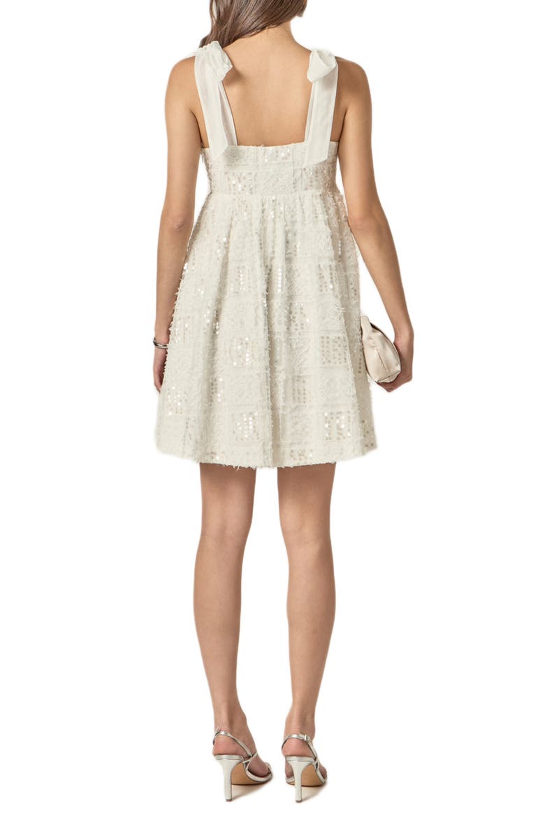 Sequin Empire Waist Minidress, Alternate, color, WHITE