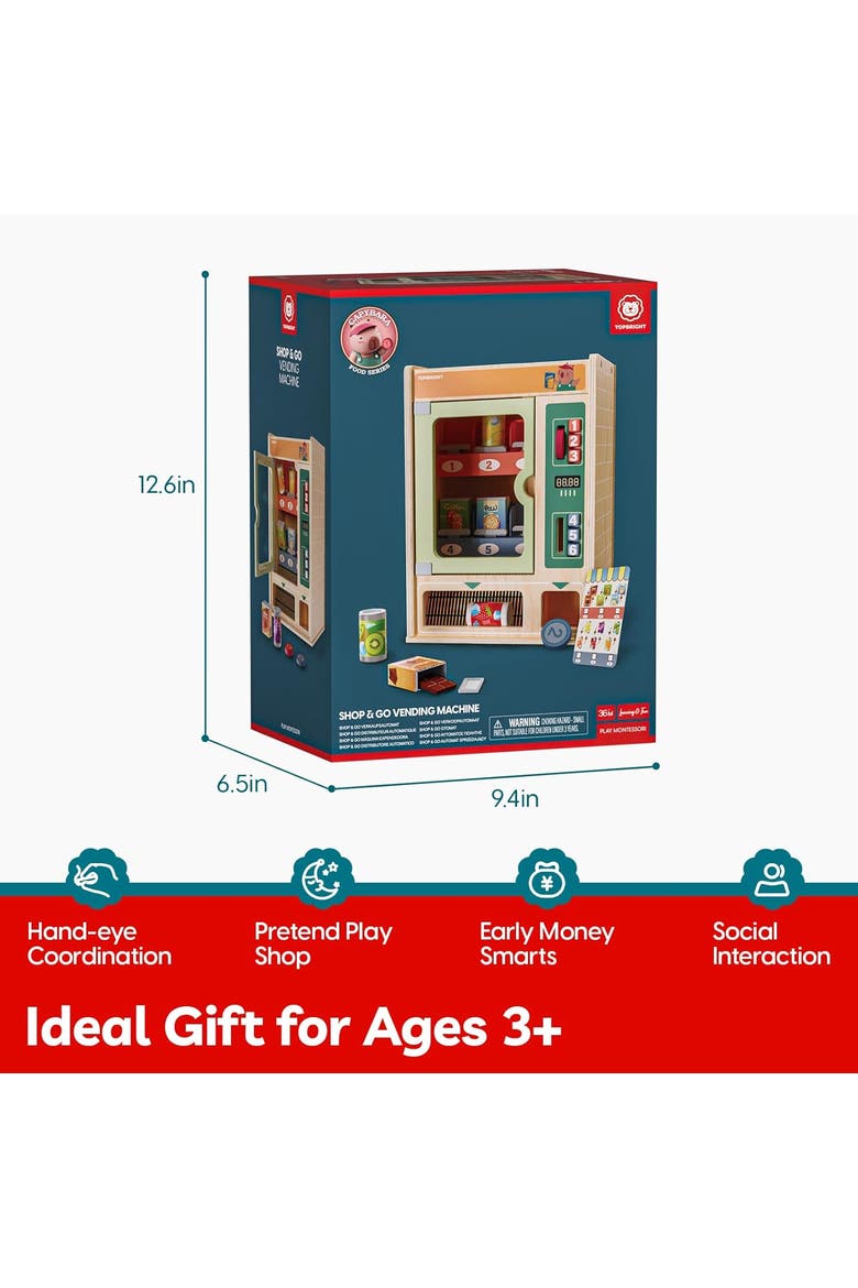 Kids Wooden Vending Machine Montessori Pretend Toy, Alternate, color, Multicolor