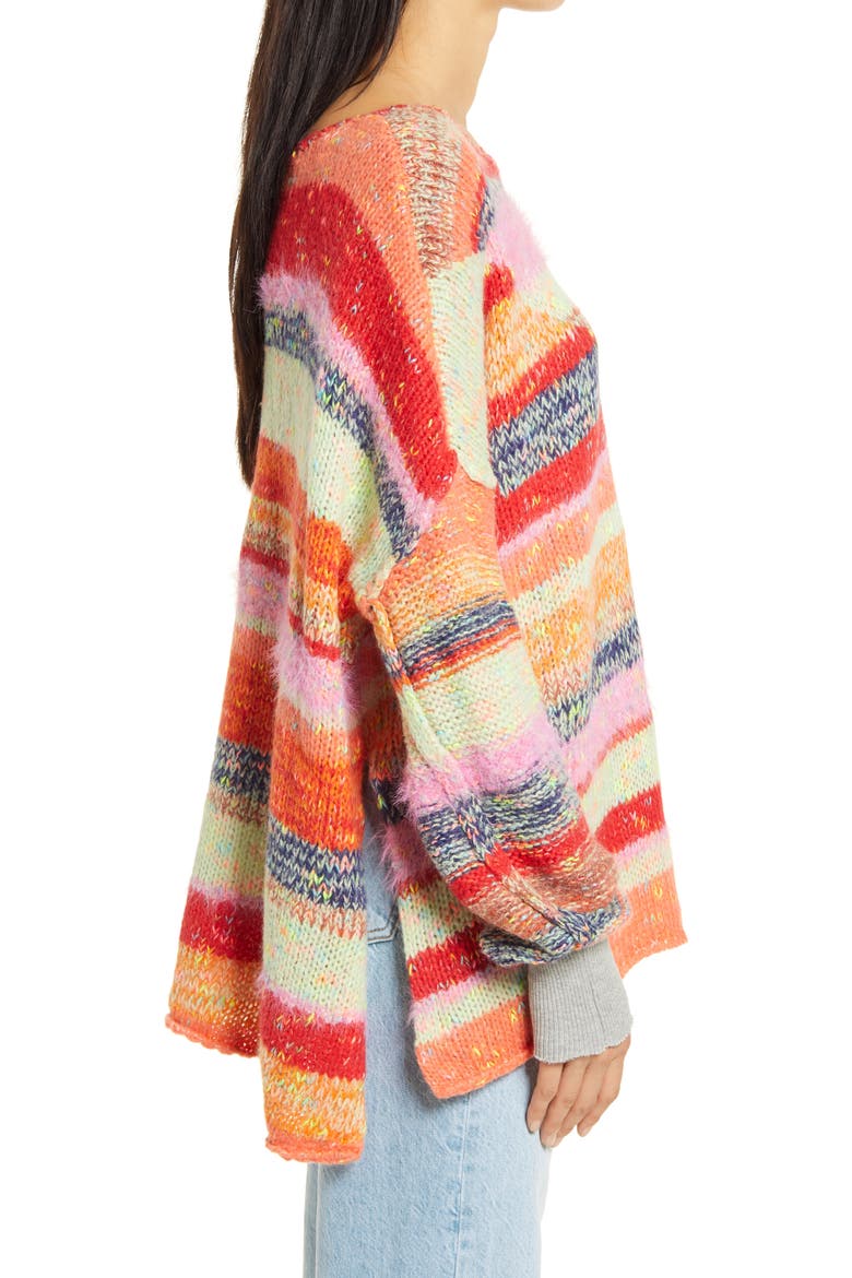 String Lights Oversize Sweater, Alternate, color, BE YOUR OWN RAINBOW