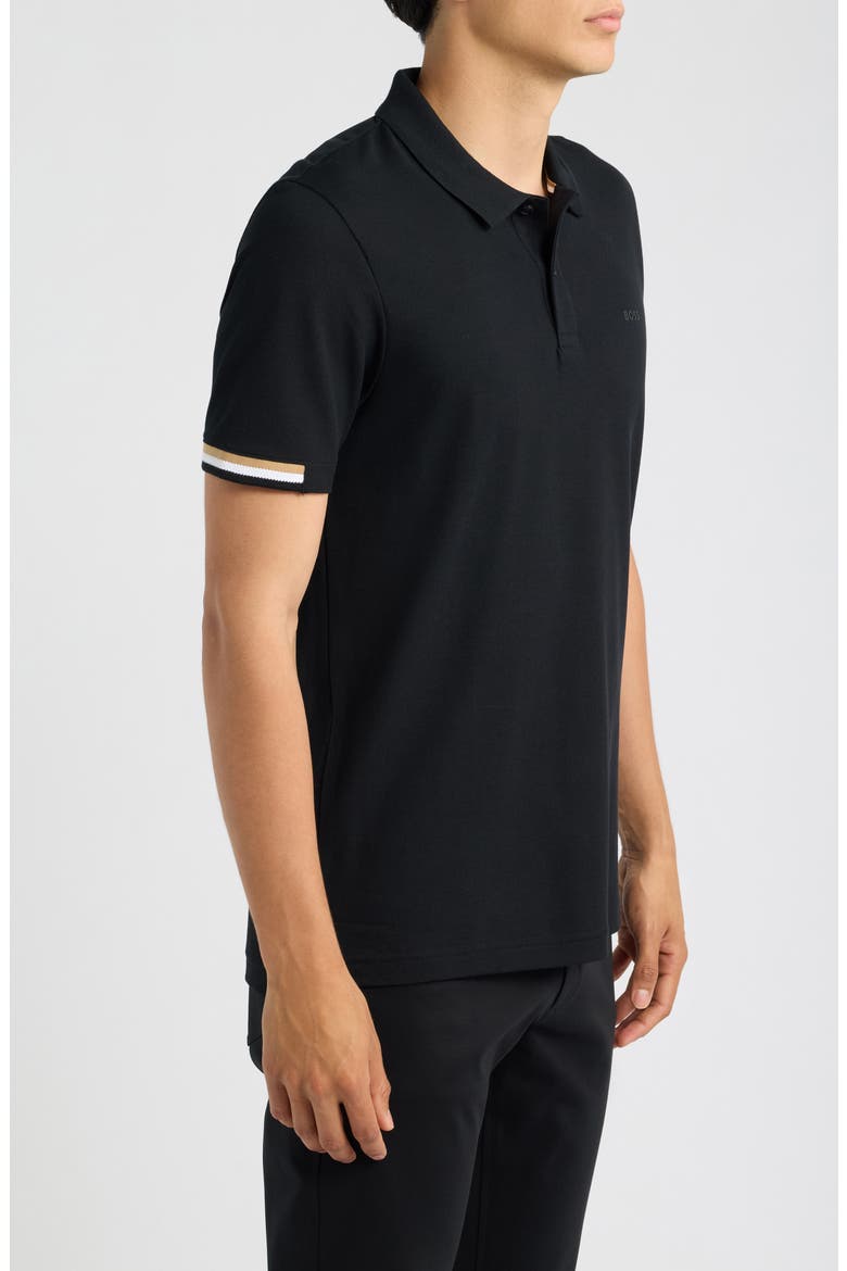 Parlay Solid Cotton Piqué Polo, Alternate, color, BLACK