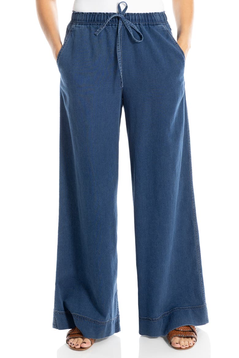 Pique Wide Leg Pants, Main, color, DARK WASH INDIGO