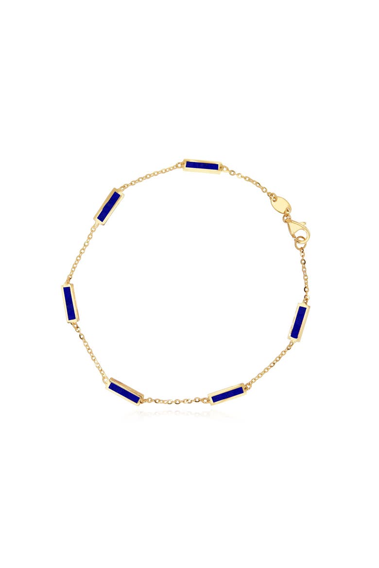 Lapis Bar Chain Bracelet, Main, color, Blue