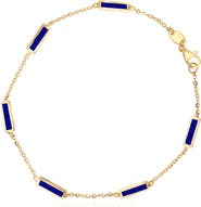 The Lovery Fine Jewelry Lapis Bar Chain Bracelet
