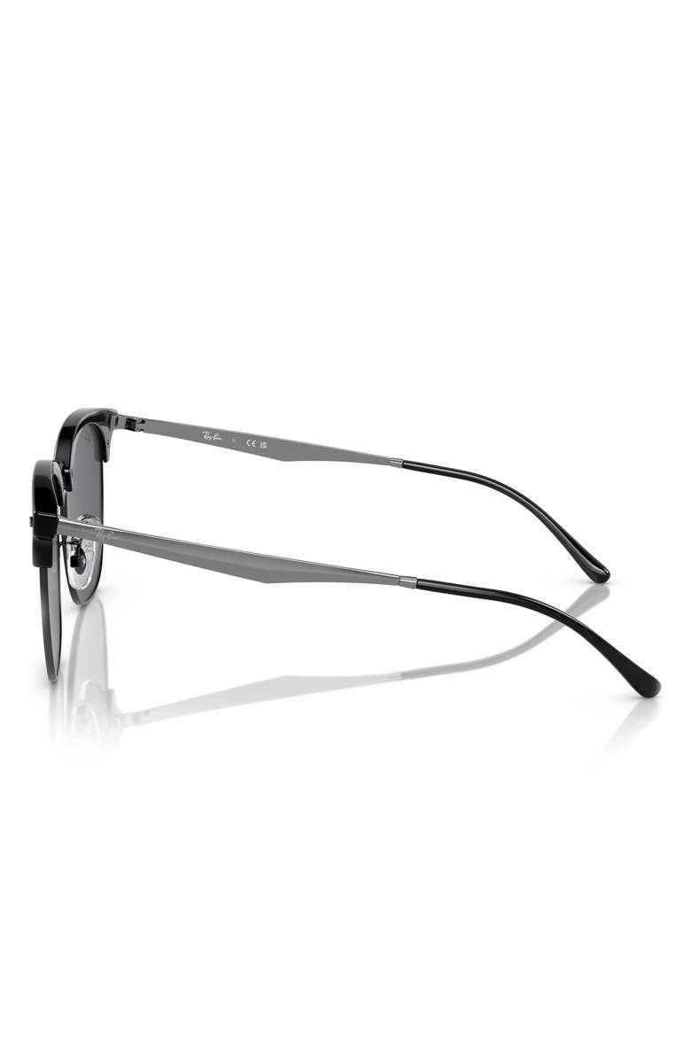 Ray-Ban 56mm Square Sunglasses, Alternate, color, Black On Black / Dark Grey