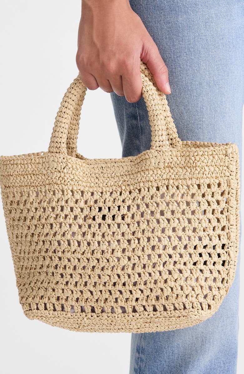 Madewell The Woven Mini Tote, Alternate, color, Red Navy Stripe