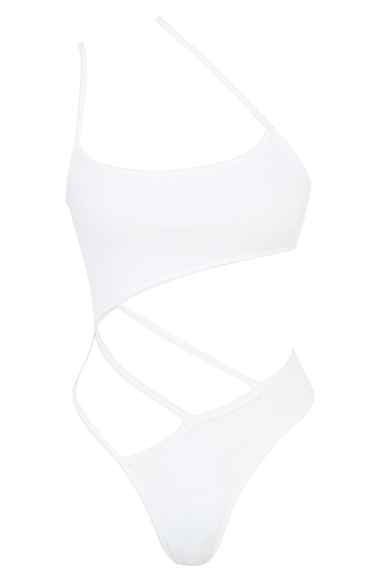 HOUSE OF CB Cubano Strappy Cutout One-Piece Swimsuit, Alternate, color, 