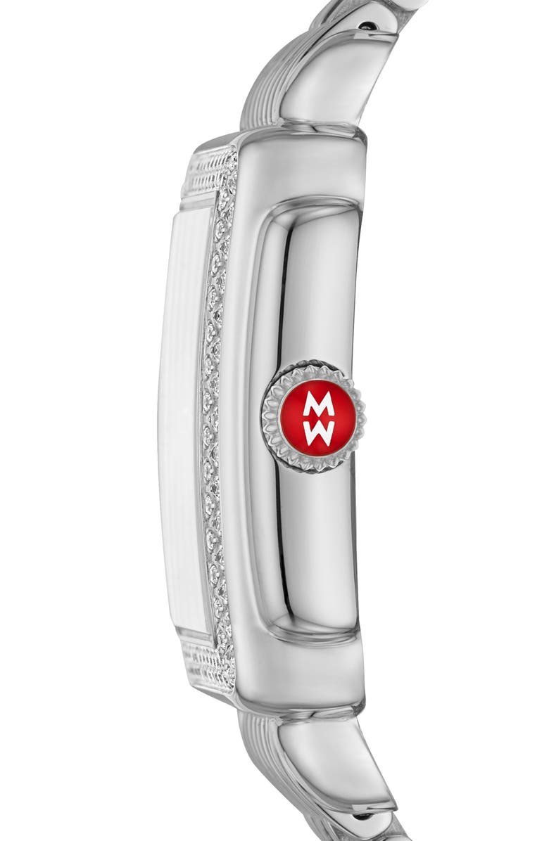 MICHELE Deco Madison Diamond Bracelet Watch, 33mm, Alternate, color, Silver