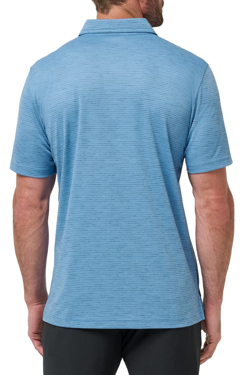 TravisMathew Base Jump Stripe Cotton Blend Polo, Alternate, color, Pacific Coast