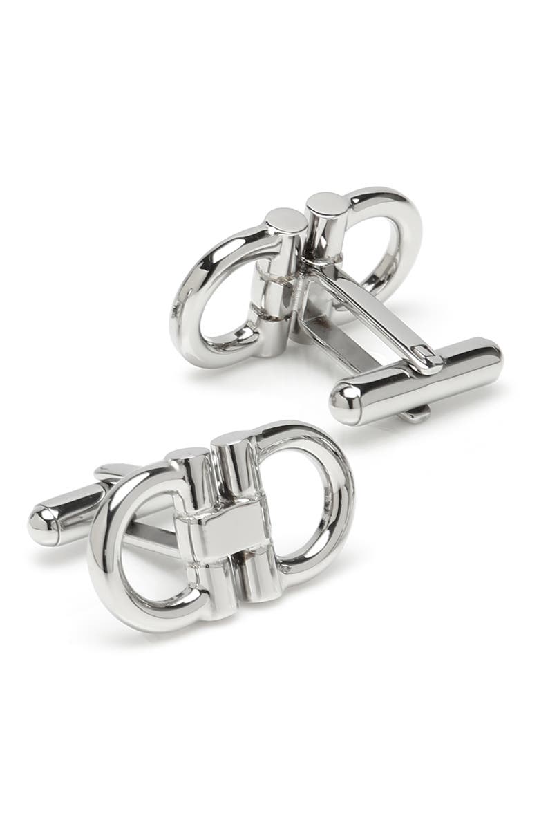 Cufflinks, Inc. Horsebit Stainless Steel Cuff Links & Studs Set, Alternate, color, Silver