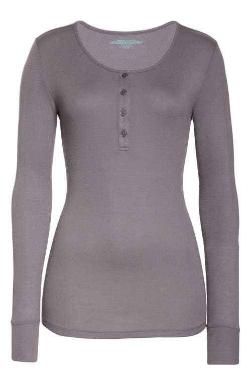 Tommy John Lounge Henley Tee In Gray