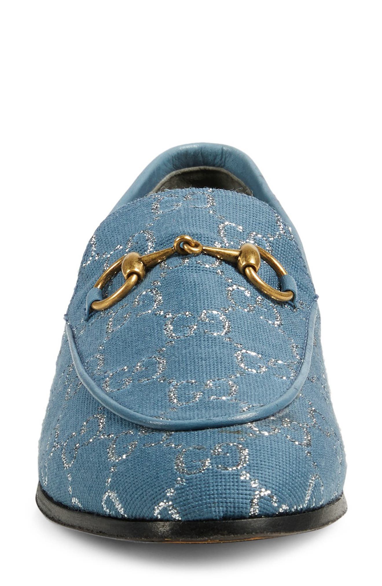 Gucci New Jordaan Metallic GG Loafer, Alternate, color, 