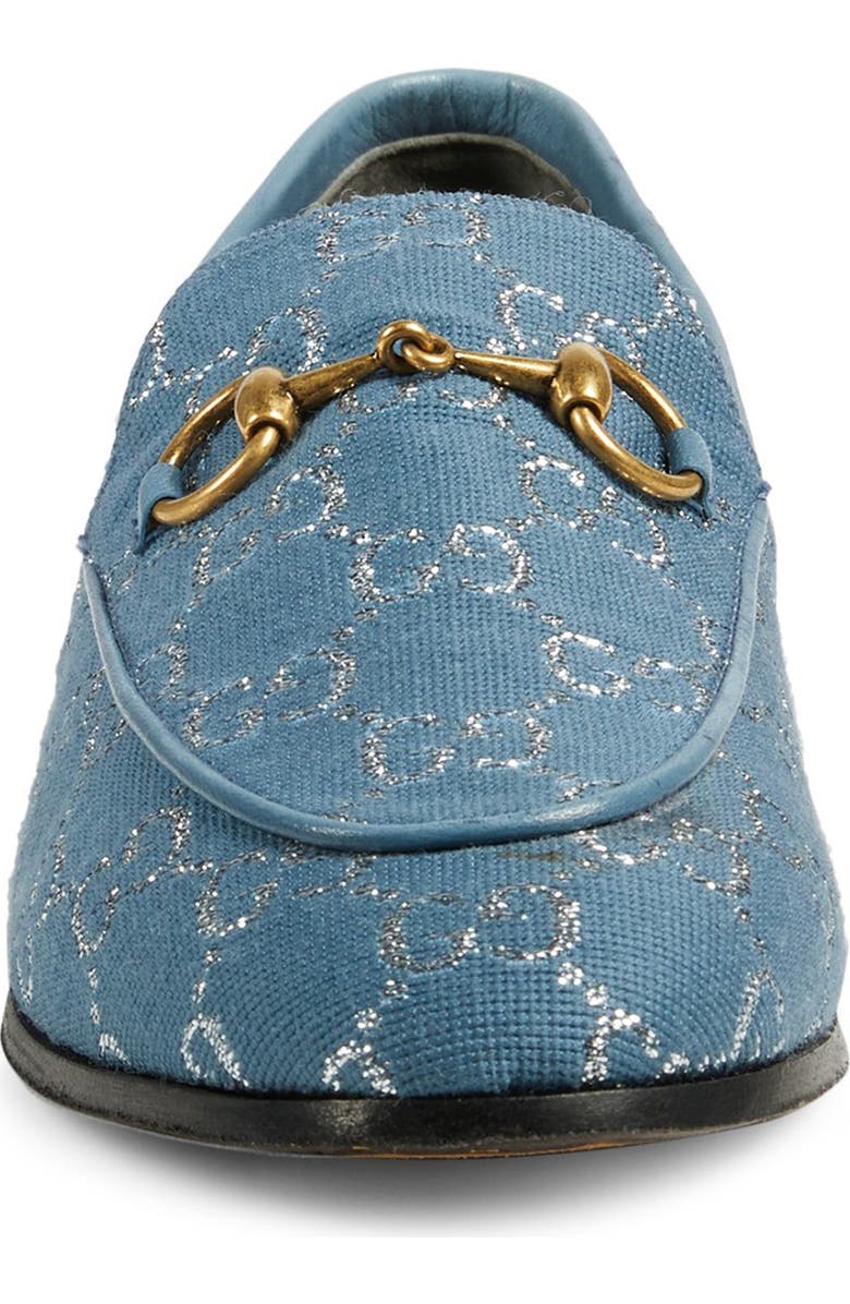 Gucci New Jordaan Metallic GG Loafer, Alternate, color,