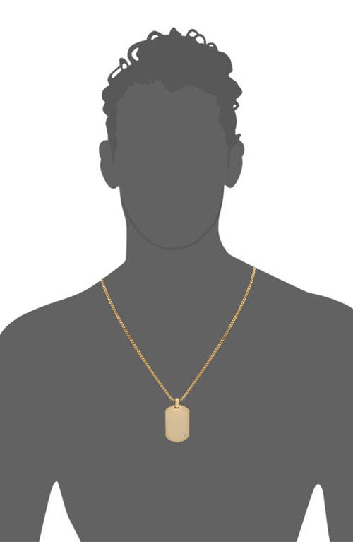 Geoffrey Beene Stainless Steel Dog Tag Pendant Necklace