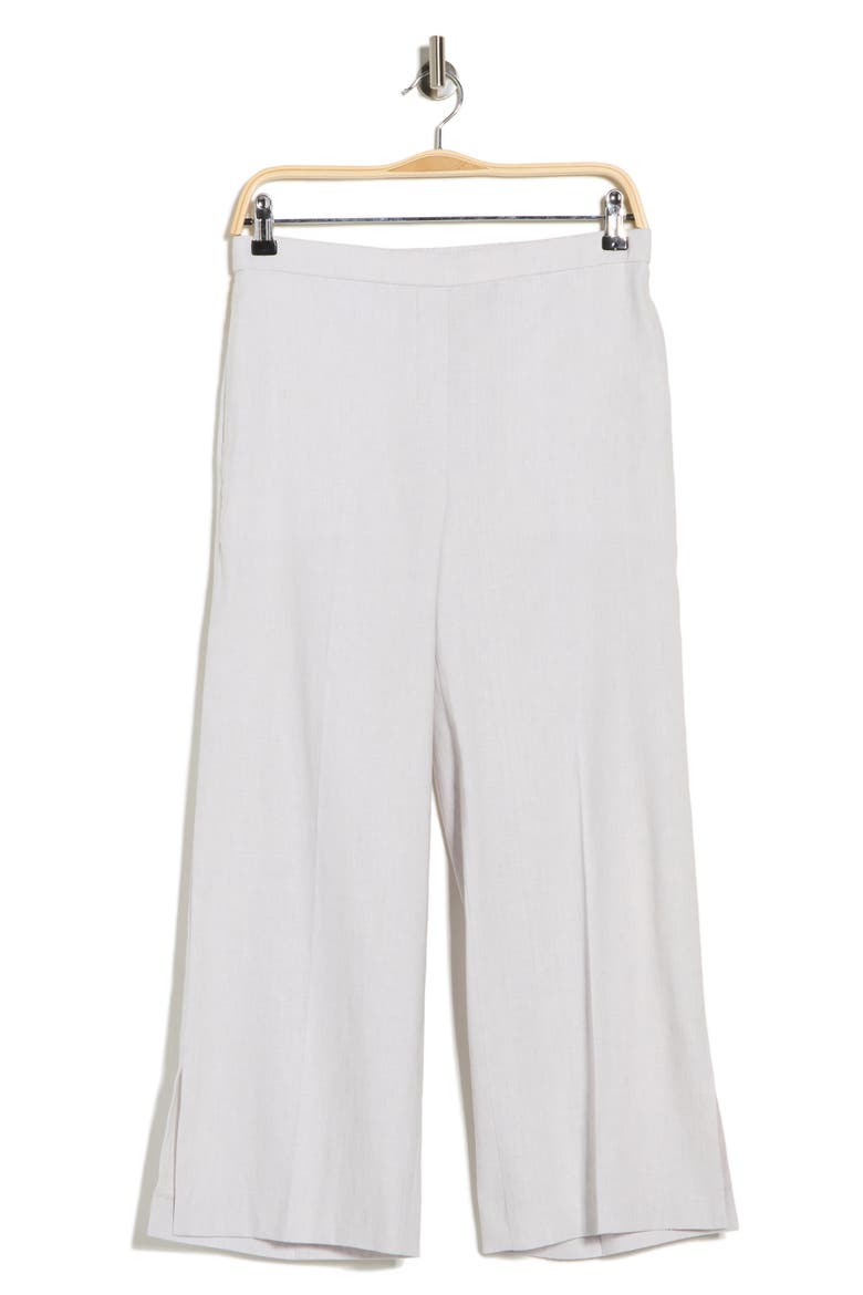 Sharkskin Pull-On Wide Leg Pants, Alternate, color, PEARL