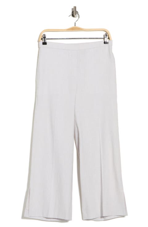 Sharkskin Pull-On Wide Leg Pants