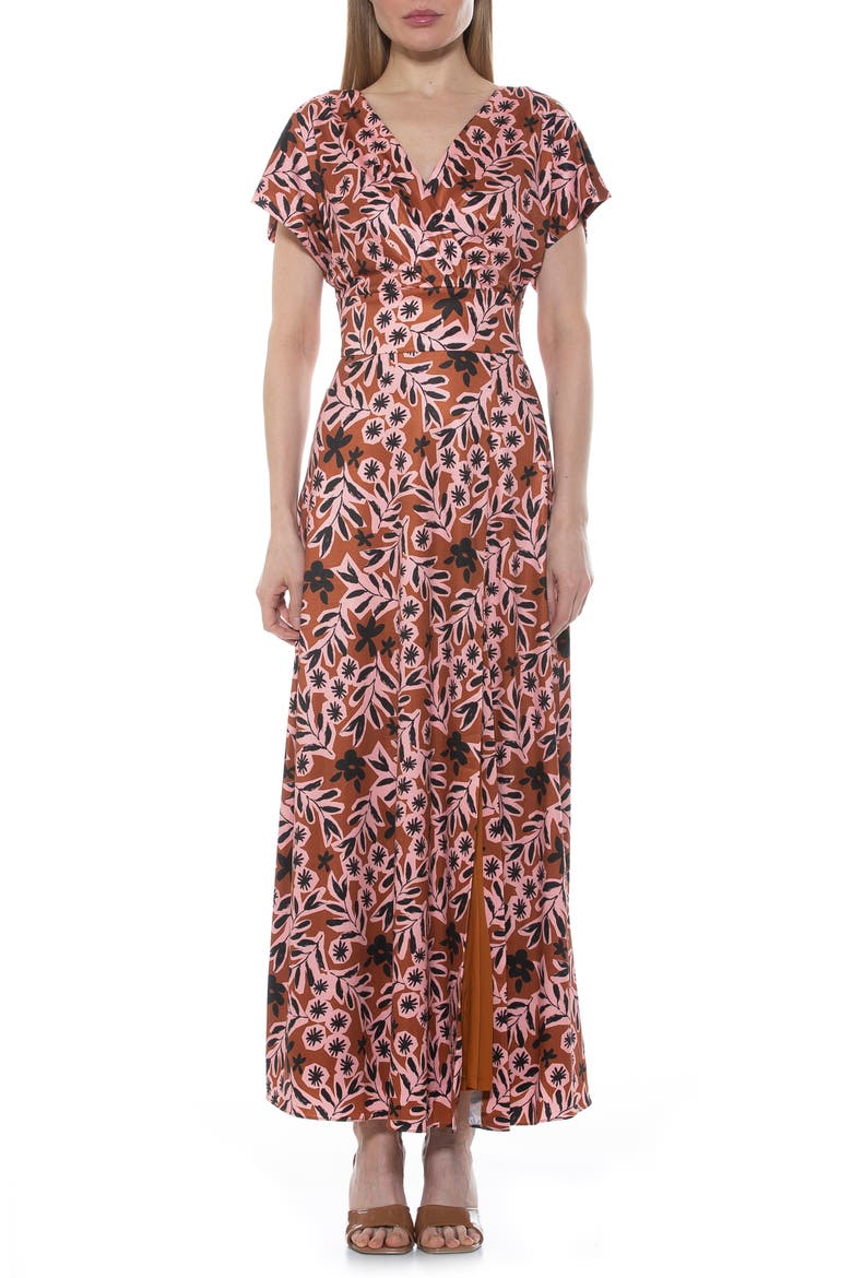 Brielle Maxi Dress, Main, color, BROWN MULTI