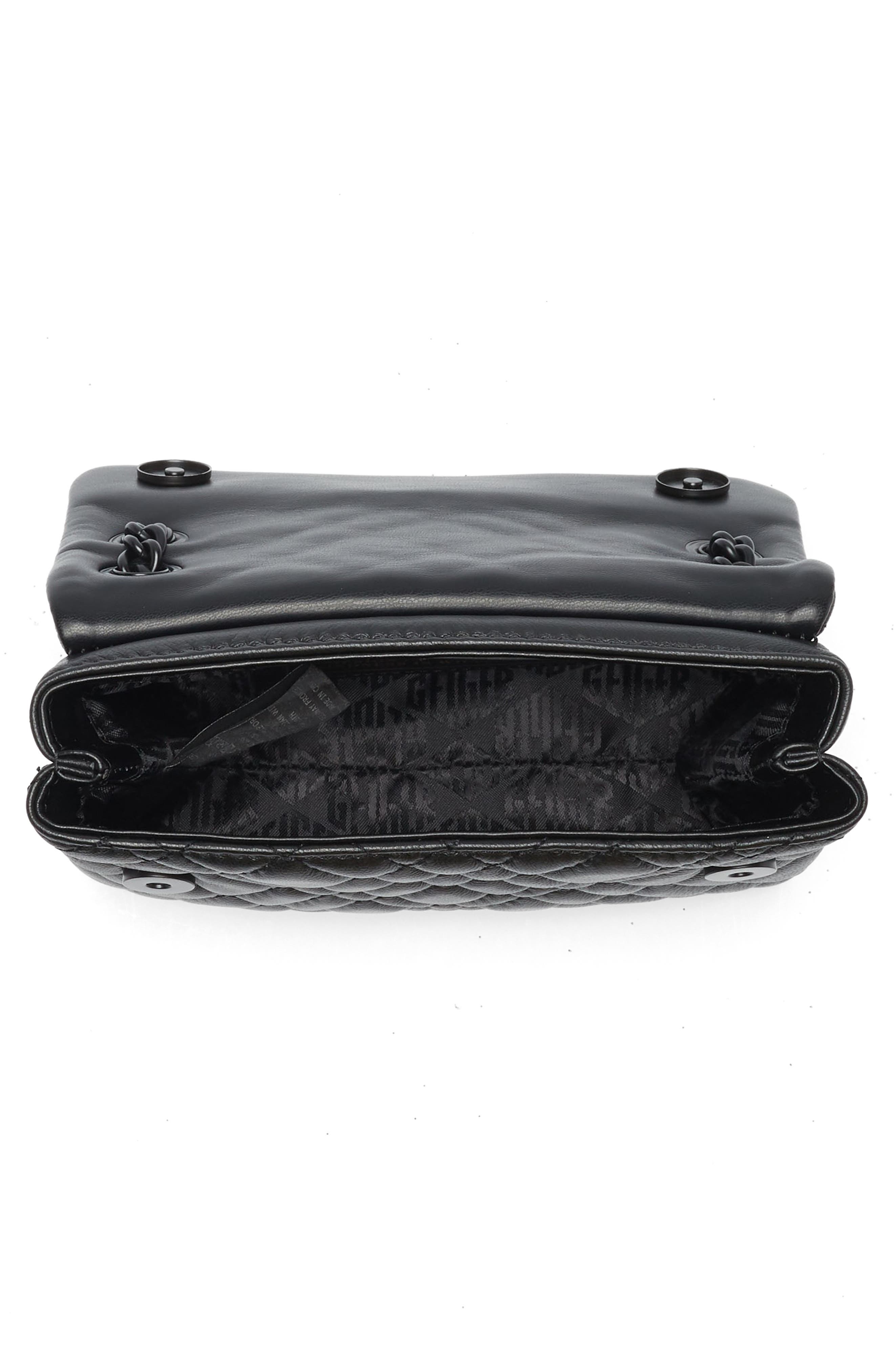 Kurt Geiger London Mini Brixton Drench Leather Shoulder Bag, Alternate, color, Black