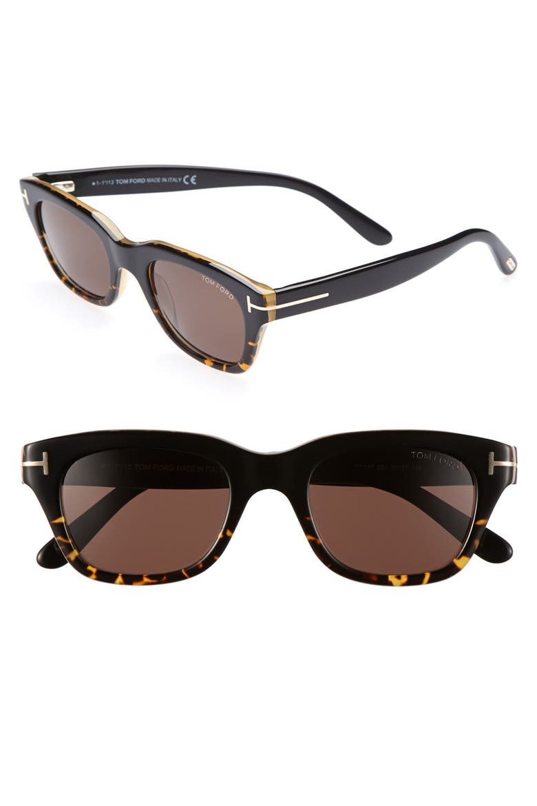 'Snowdon' 50mm Sunglasses, Main, color, DARK HAVANA