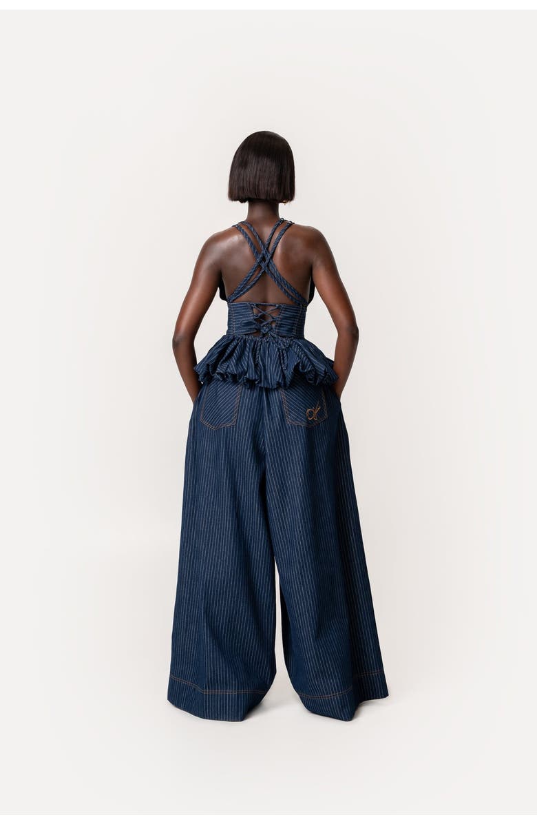 OFUURE Adele Peplum Top, Alternate, color, Denim