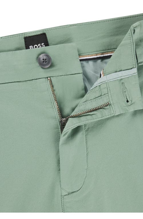 Shop Hugo Boss Boss Slice Stretch Cotton Shorts In Open Green