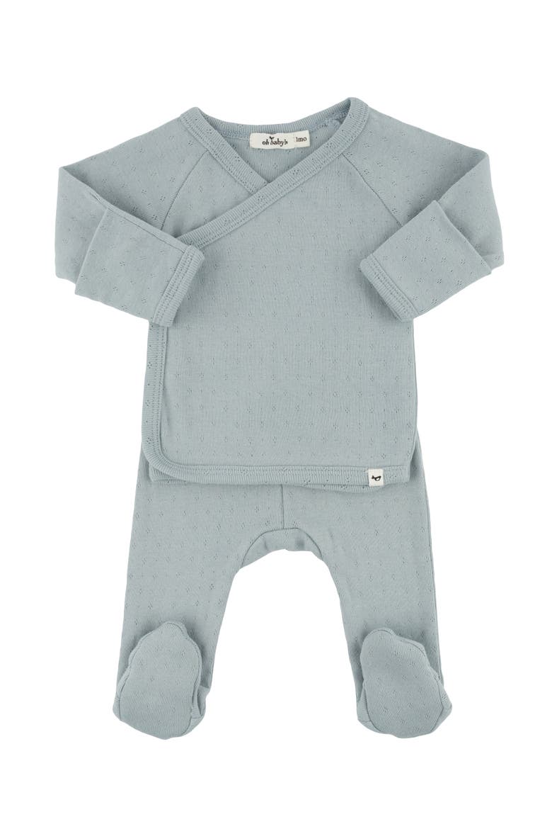 Twinkle Pointelle Wrap Top Set, Main, color, Sky Blue