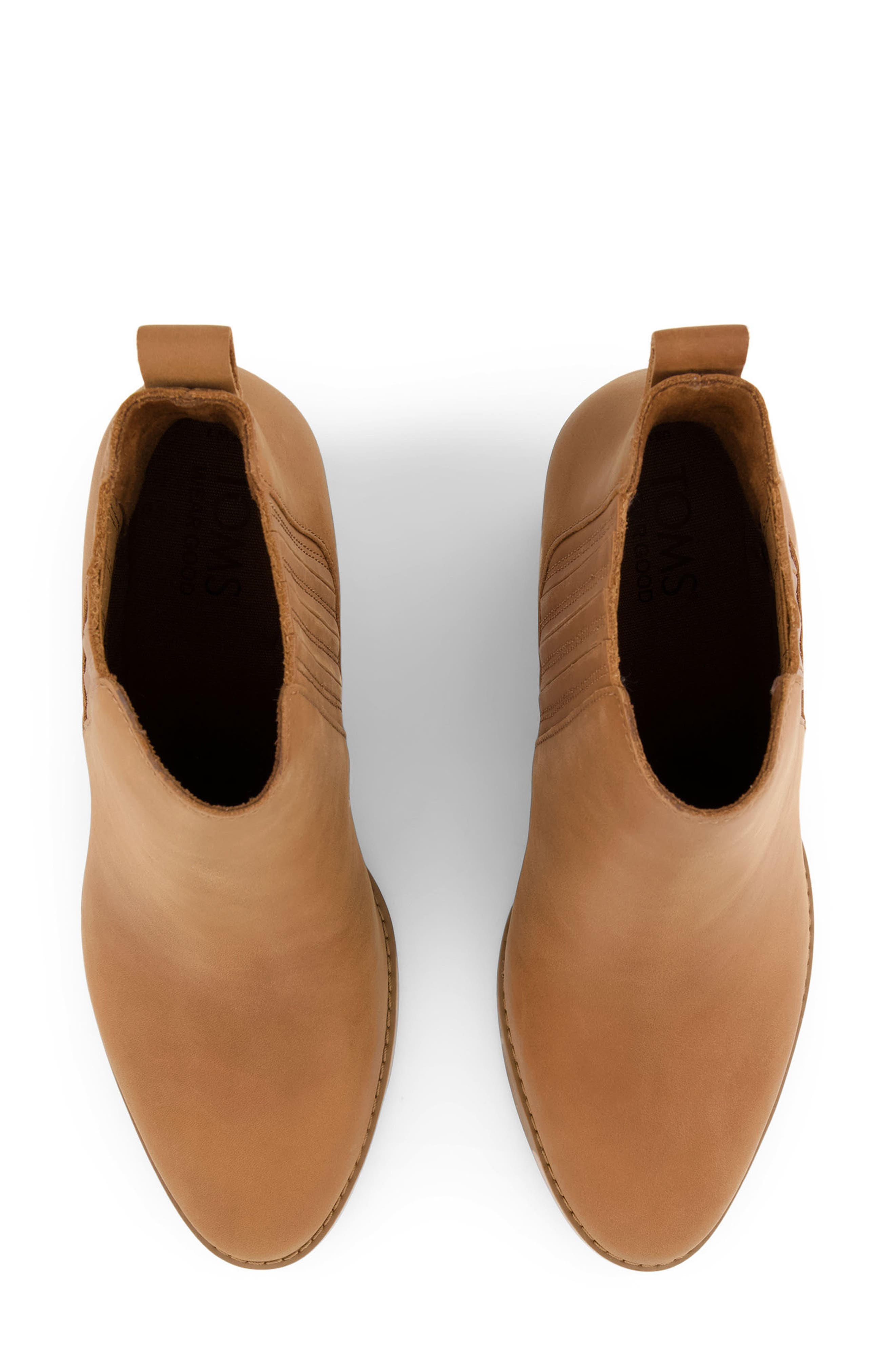 Waxed Leather Bootie, Alternate, color, BROWN