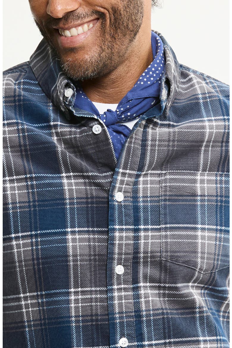 Stretch Corduroy Shirt Jacket, Alternate, color, GREY BLUE PLAID