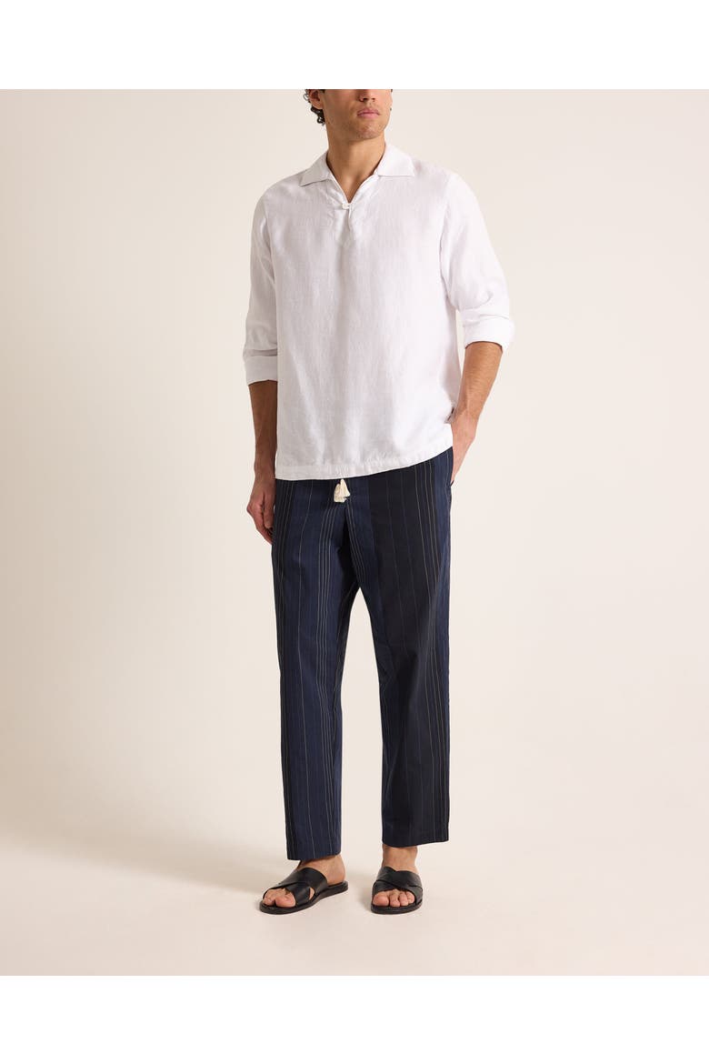Vincent Linen Relaxed Fit Linen Long Sleeve Overhead Shirt, Main, color, White