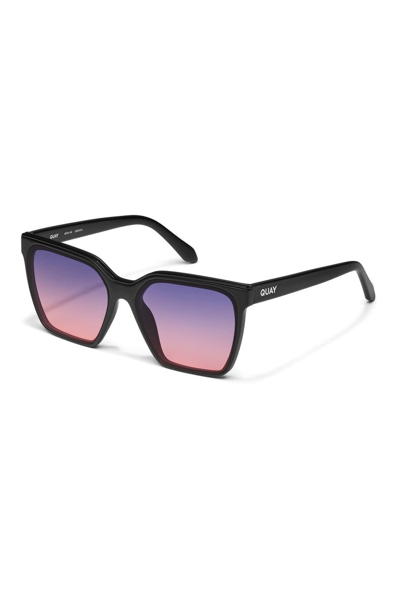 Level Up 60mm Square Sunglasses, Alternate, color, MATTE BLACK/ DUSK PINK