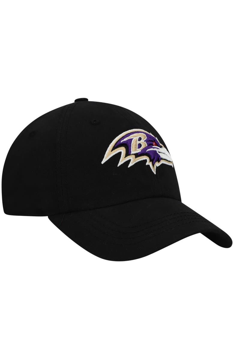 '47 Women's '47 Black Baltimore Ravens Miata Clean Up Primary Adjustable Hat, Alternate, color,