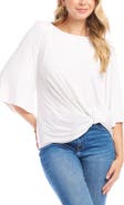 Karen Kane Flare Sleeve Twist Hem Jersey Top