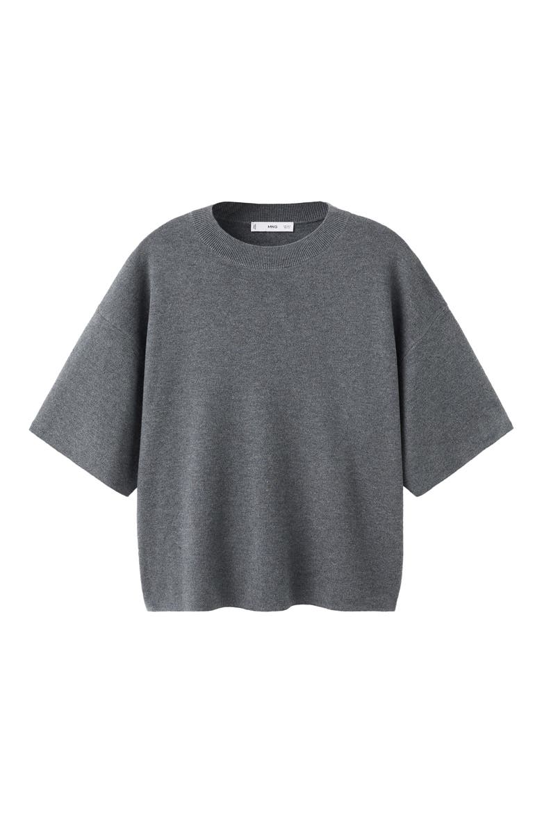 Oversize Short Sleeve Sweater, Alternate, color, CHARCOAL