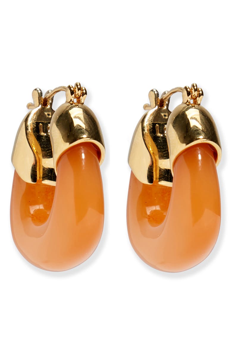 Lizzie Fortunato Mini Organic Hoop Earrings, Main, color, Orange