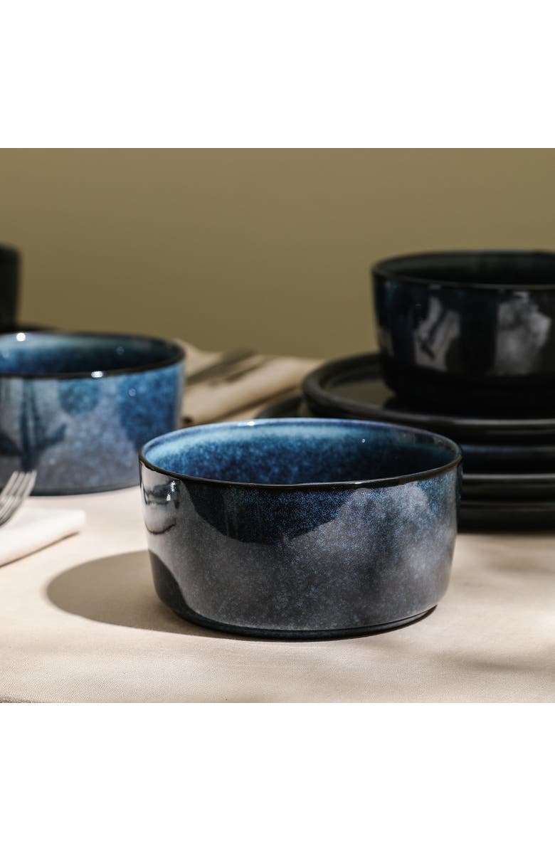 Stone Lain Eden Stoneware 24-Piece Dinnerware Set, Alternate, color, Dark Blue
