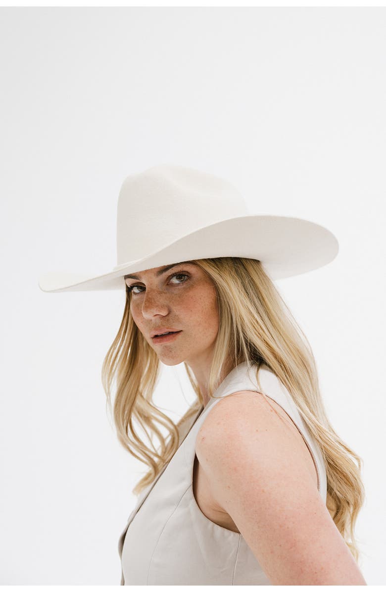 Gigi Pip Stylish Teddy Cattleman Hat, Alternate, color, Off-White