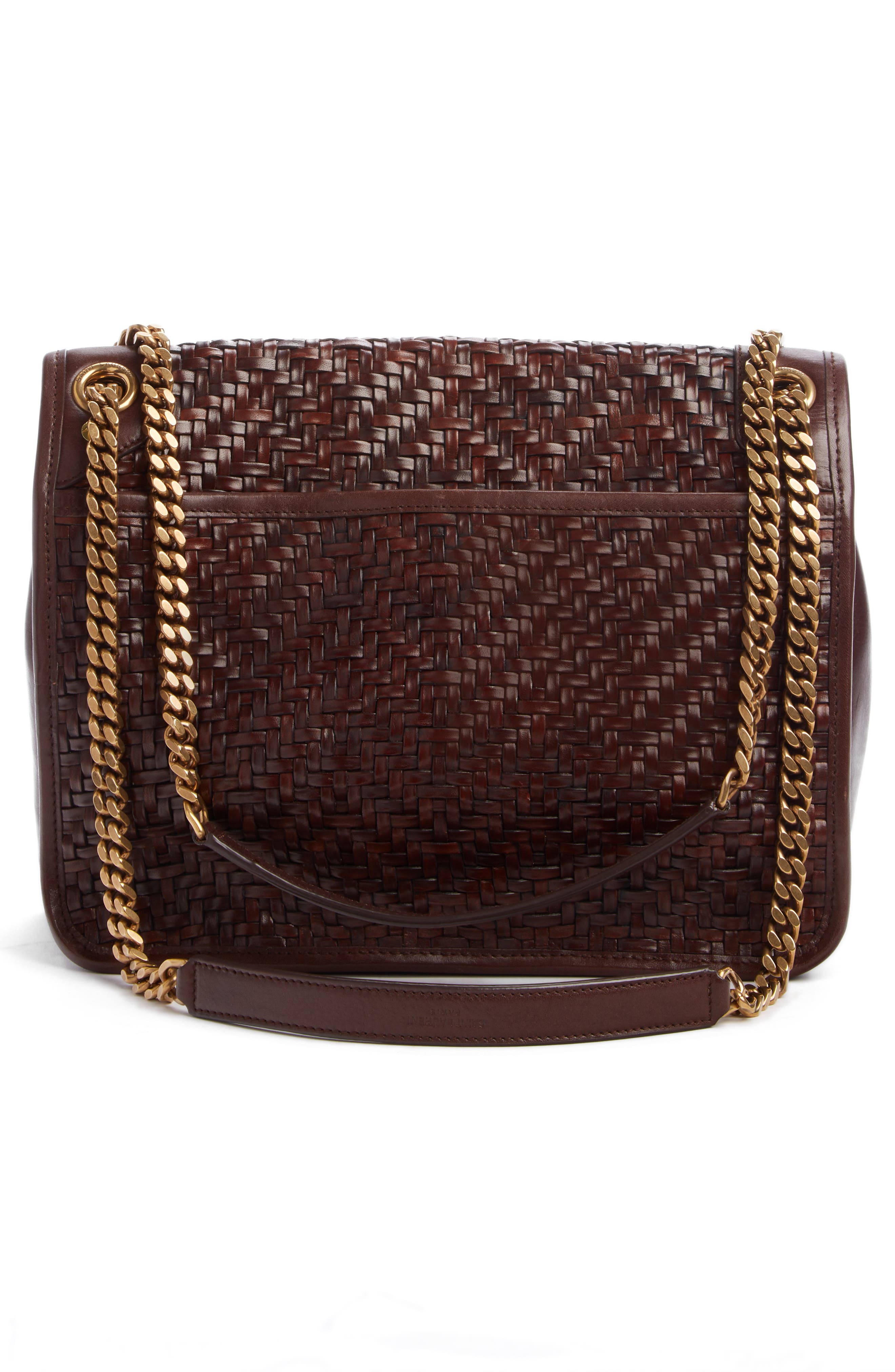 Saint Laurent Medium Niki Woven Leather Shoulder Bag, Alternate, color, 