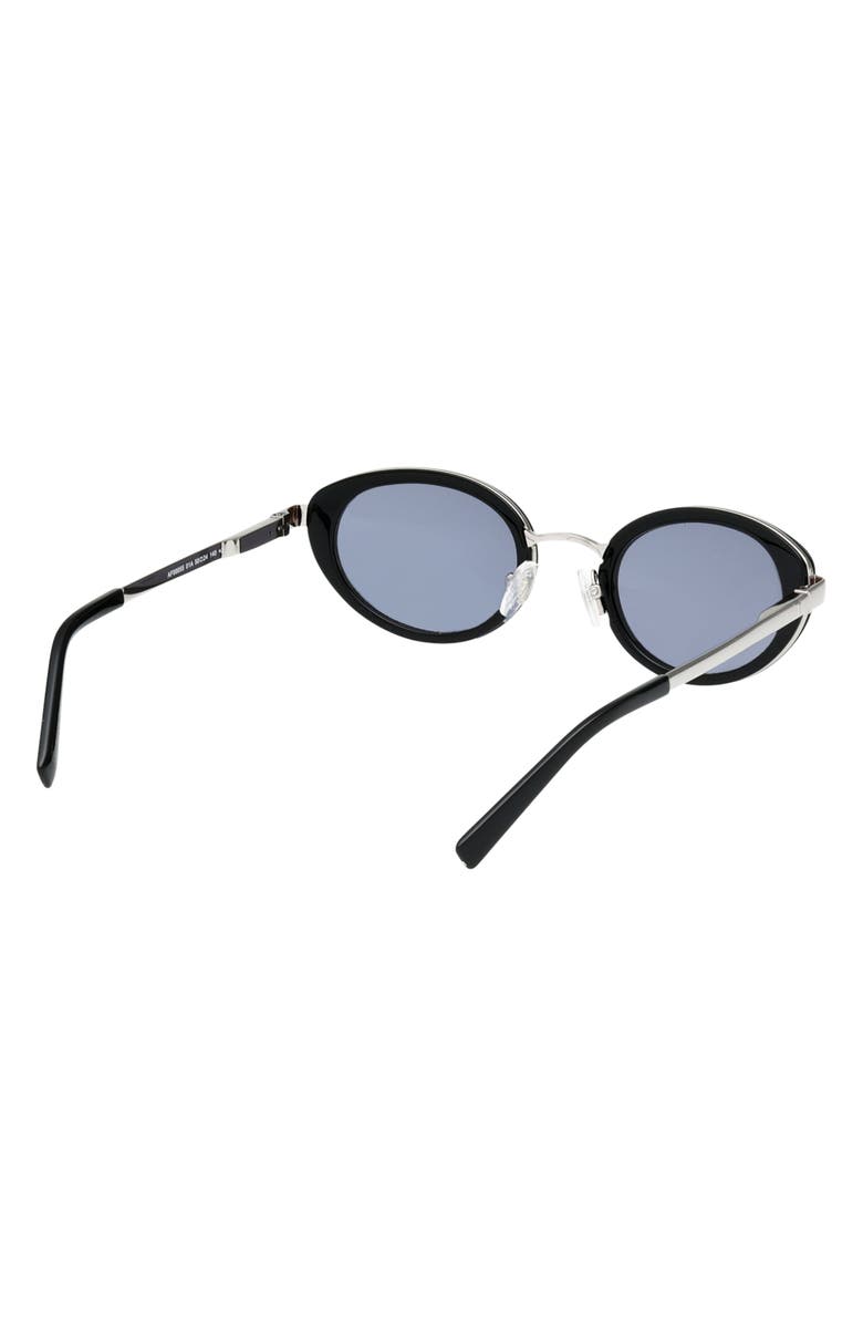 ABERCROMBIE & FITCH 50mm Oval Sunglasses, Alternate, color, Shiny Black / Smoke