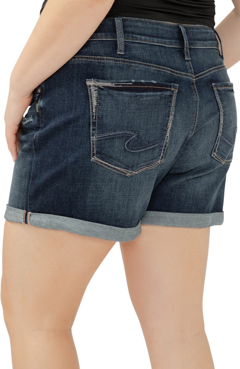 Silver Jeans Co. Denim Boyfriend Shorts, Alternate, color, Indigo