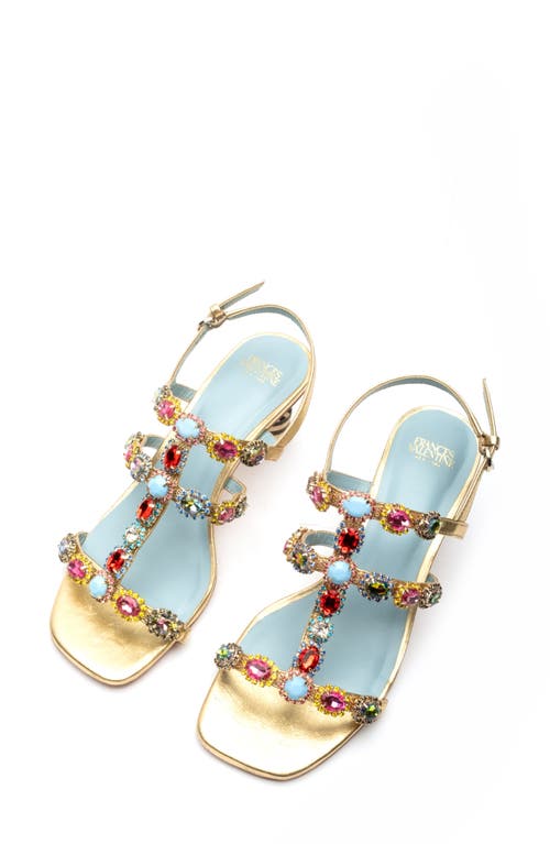 Frances Valentine Kiki Water Resistant Slingback Sandal In Gold/multi