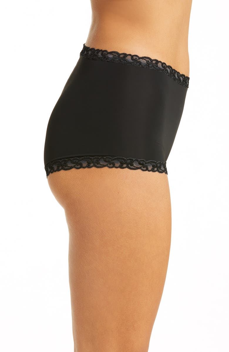 Natori Pure Luxe Boyshorts, Alternate, color, Black