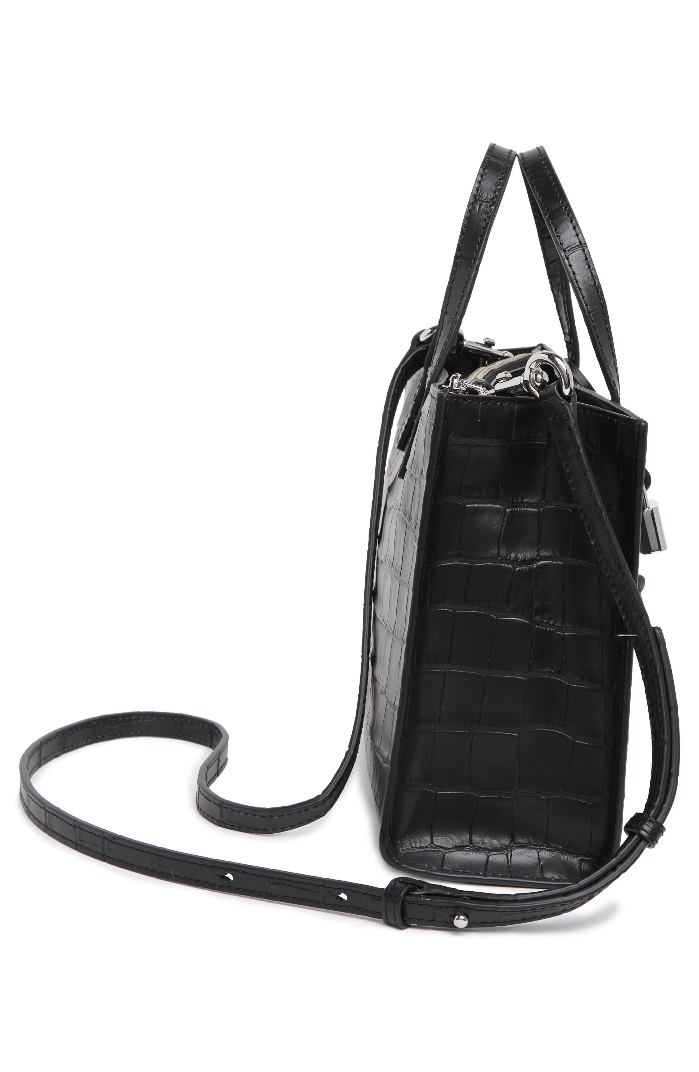 Marc Jacobs Mini Grind Croc Embossed Leather Tote Bag, Alternate, color, 