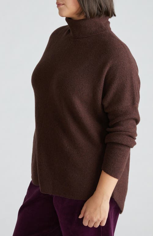 Universal Standard Turtleneck Blanket Sweater In Heather Brown