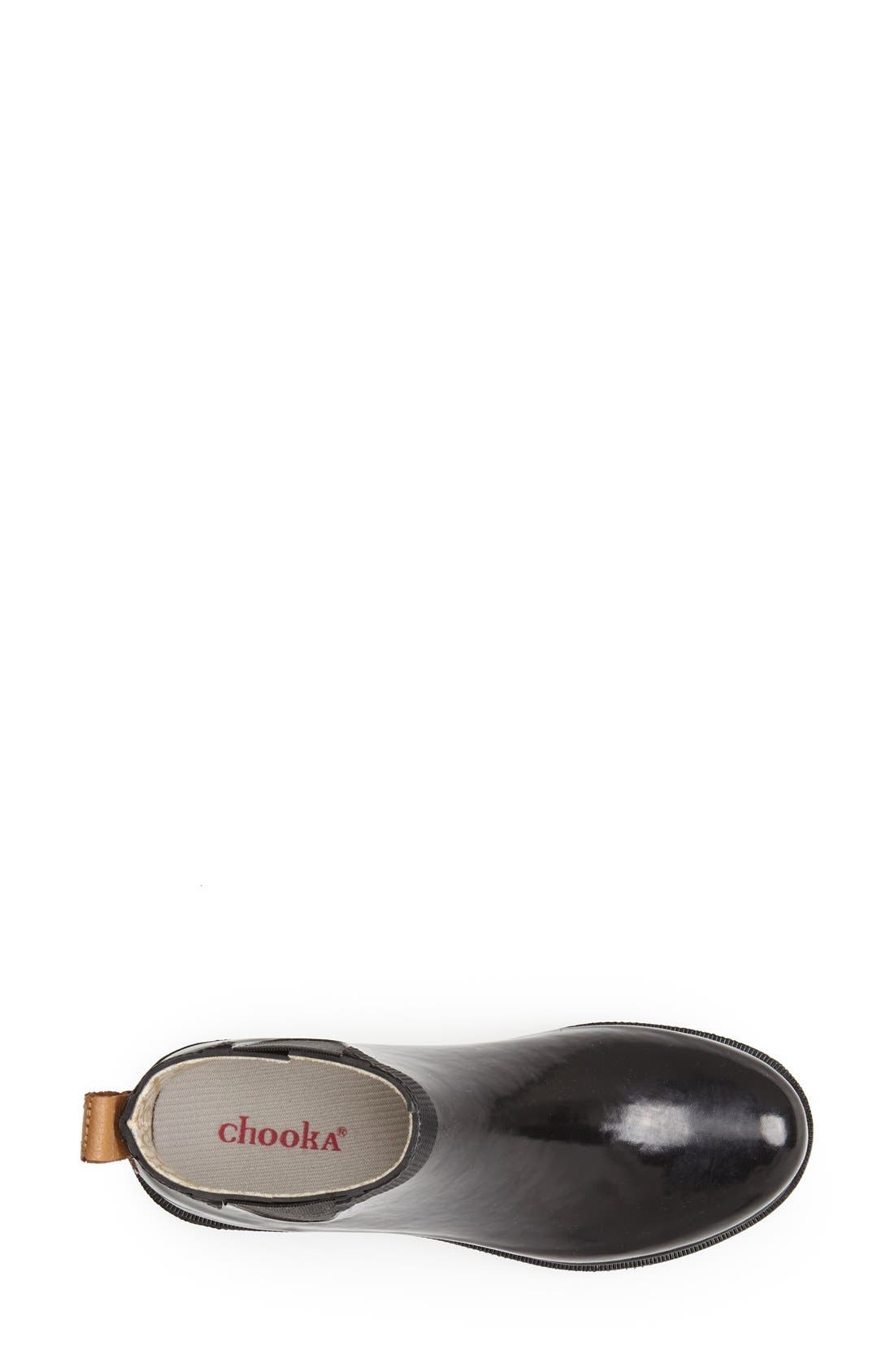 'Top Solid' Rain Bootie, Alternate, color, BLACK
