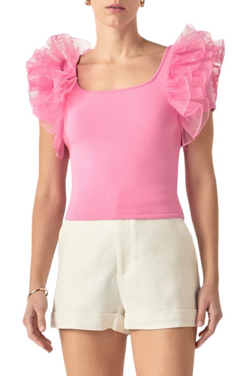 Organza Trim Top