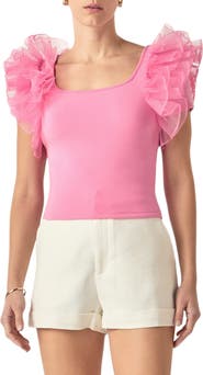 English Factory Organza Trim Top