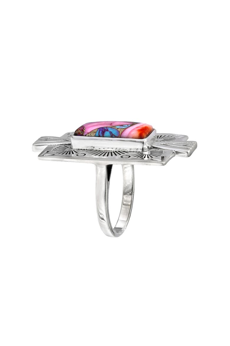 Pink Oyster Turquoise Ring, Alternate, color, PINK