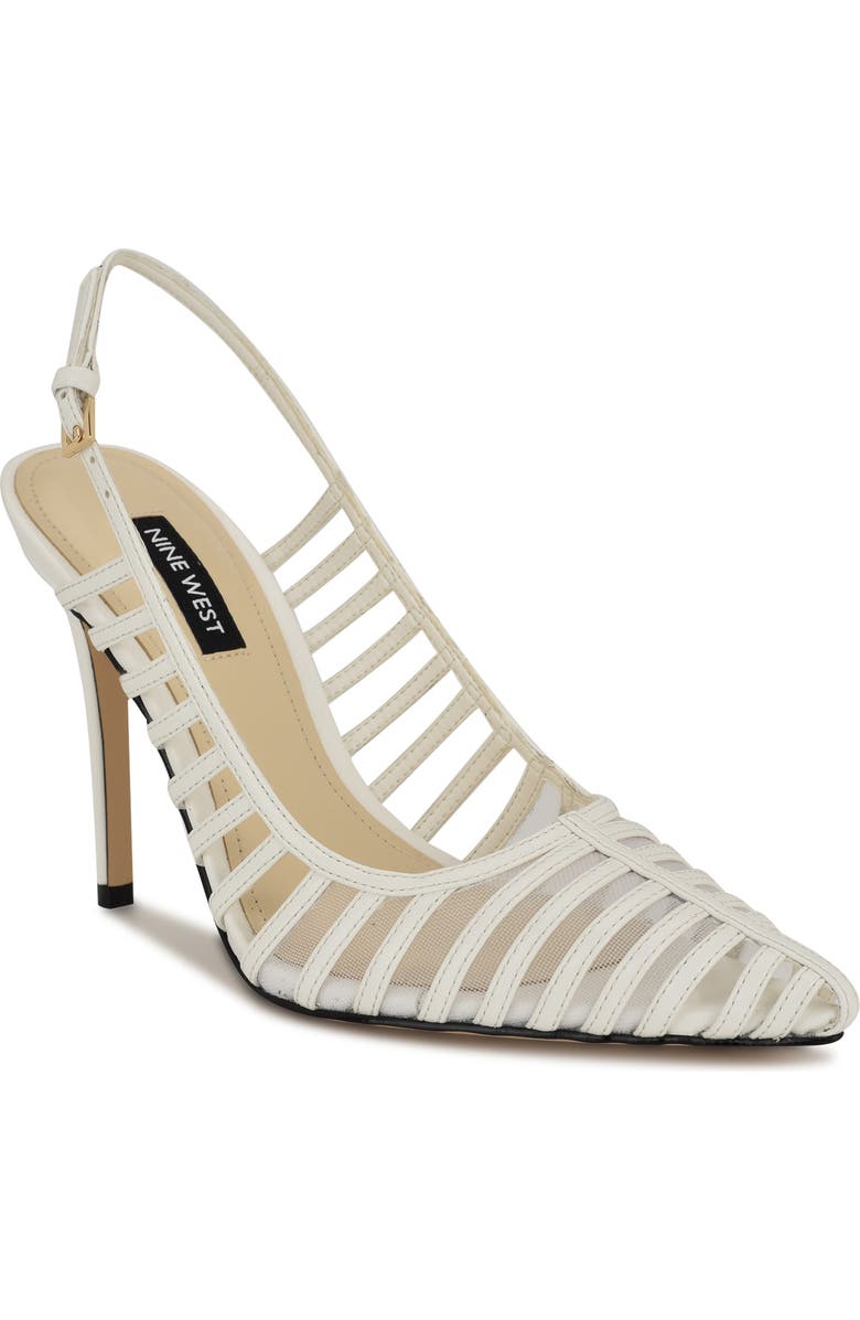 Nine West Filane Pointed Toe Pump, Main, color, White