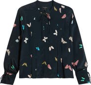 rag & bone Arden Print Pleated Top