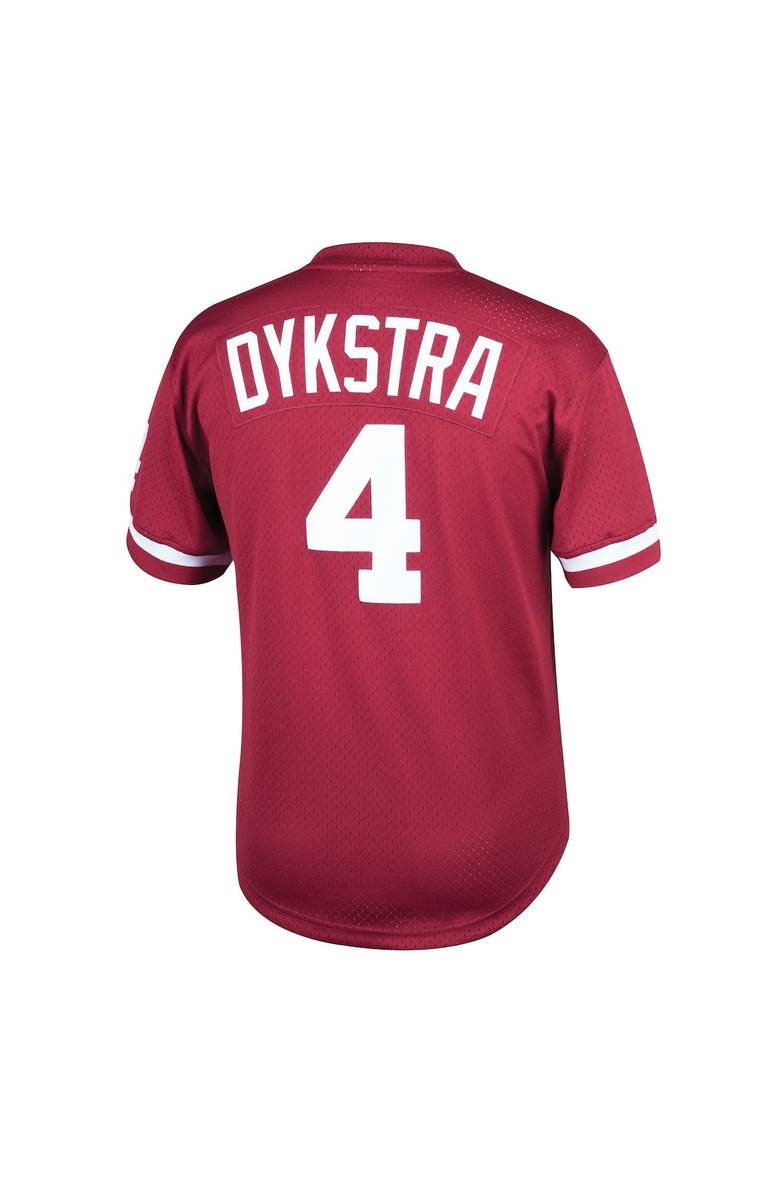 Mitchell & Ness Youth Mitchell & Ness Lenny Dykstra Burgundy Philadelphia Phillies Cooperstown Collection Mesh Batting Practice Jersey, Alternate, color, Burgundy